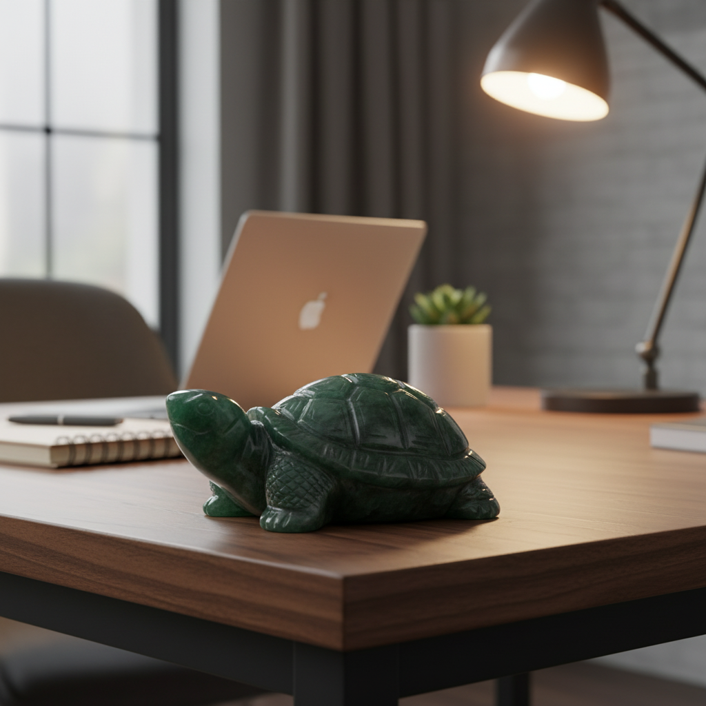 Fortune Aura Green Aventurine Turtle