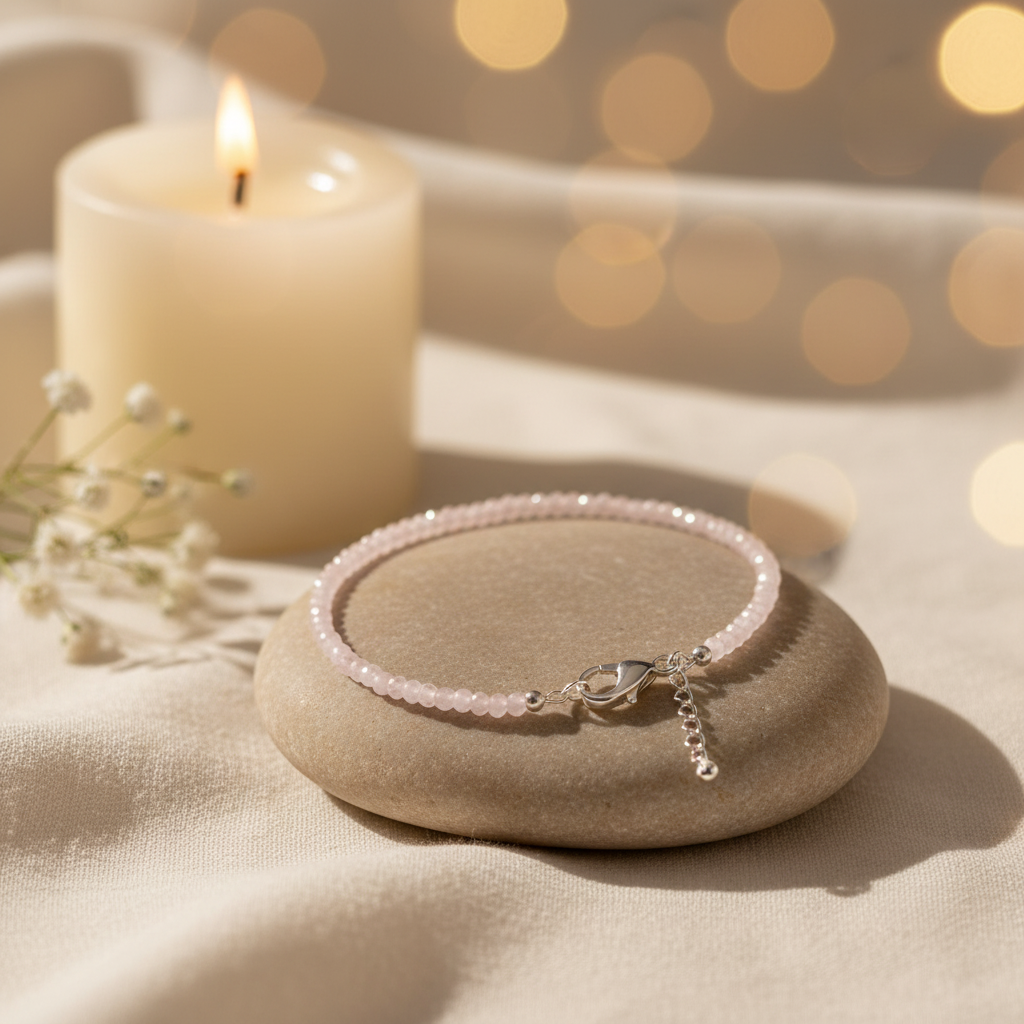 Love Aura Rose Quartz Anklet