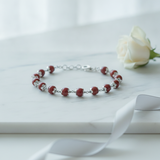 Red Jasper Silver Bracelet lifestyle hero