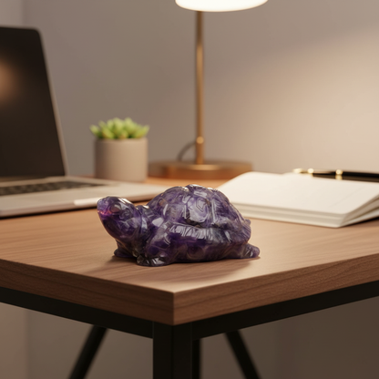 Serenity Aura Amethyst Turtle