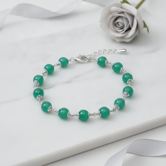 Green Aventurine Silver Bracelet lifestyle hero