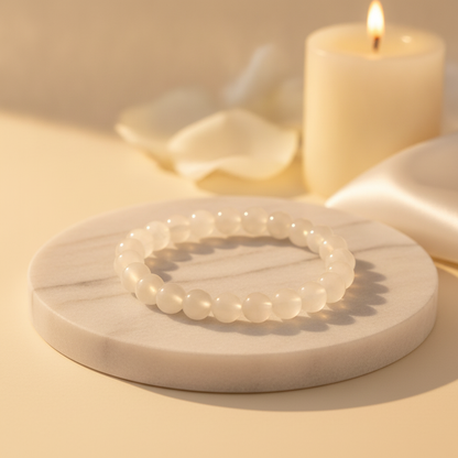 Naari Shakti Combo (Moonstone + Rose Quartz Bracelet + Pearl Mala) (Lab Certified)