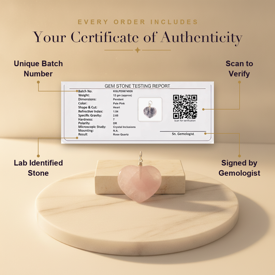 Prem Bandhan Combo (Rose Quartz Bracelet + Heart Pendant + Moonstone) (Lab Certified)