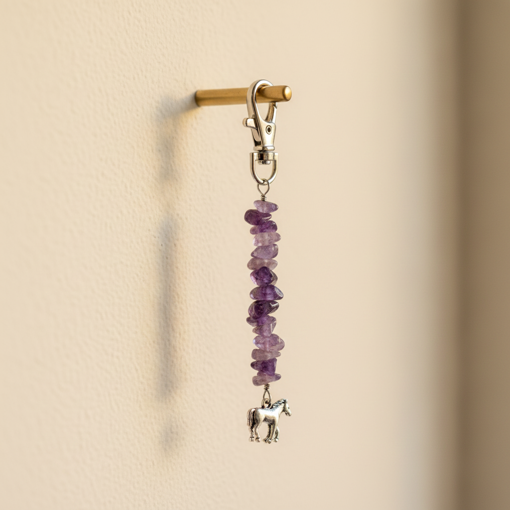 Calm Aura Amethyst Keychain