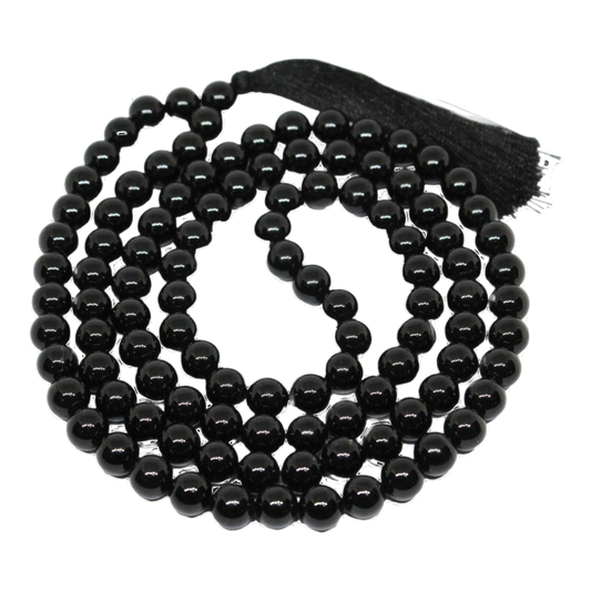 Aura Black Obsidian Jap Mala (108 Beads, Energised)