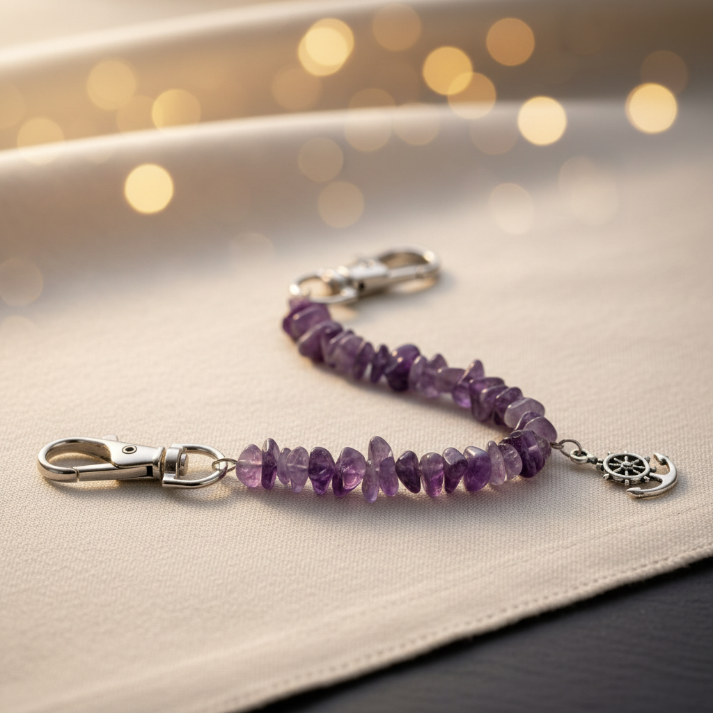 Calm Aura Amethyst Keychain