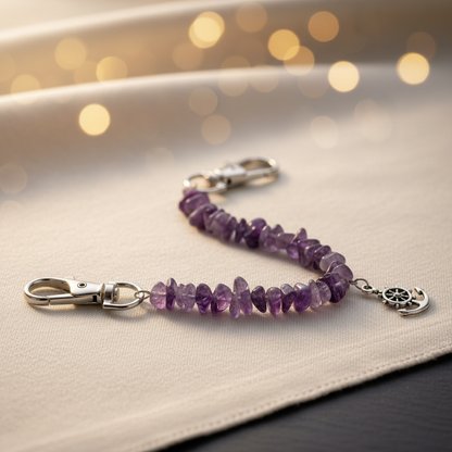 Calm Aura Amethyst Keychain