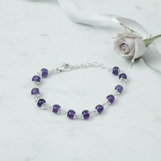 Amethyst Silver Bracelet lifestyle hero