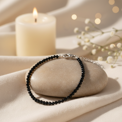 Shield Aura Black Tourmaline Anklet