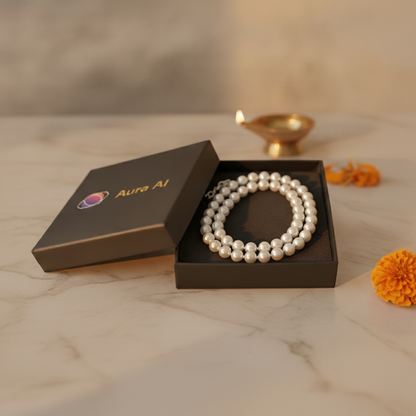 Naari Shakti Combo (Moonstone + Rose Quartz Bracelet + Pearl Mala) (Lab Certified)