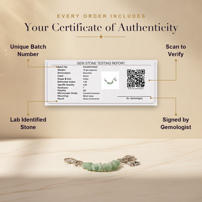 Lucky Carry Combo (Pyrite Bracelet + Green Aventurine Keychain) (Lab Certified)