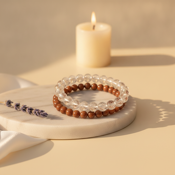 Inner Strength Combo (Red Jasper + Clear Quartz Bracelet) (Lab Certified)