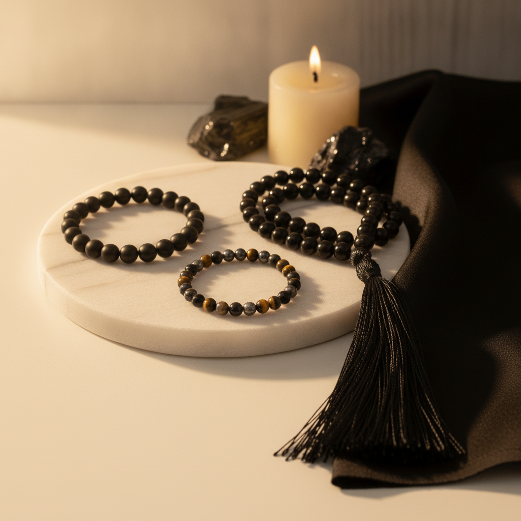 Suraksha Kavach Combo (Black Tourmaline + Triple Protection + Black Obsidian Mala)