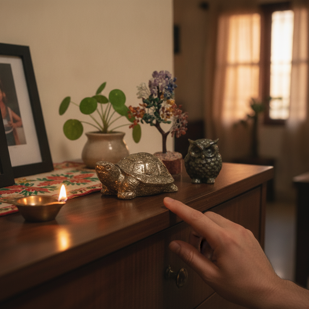 Griha Vastu Combo (Pyrite Turtle + Pyrite Owl + 7 Chakra Tree)