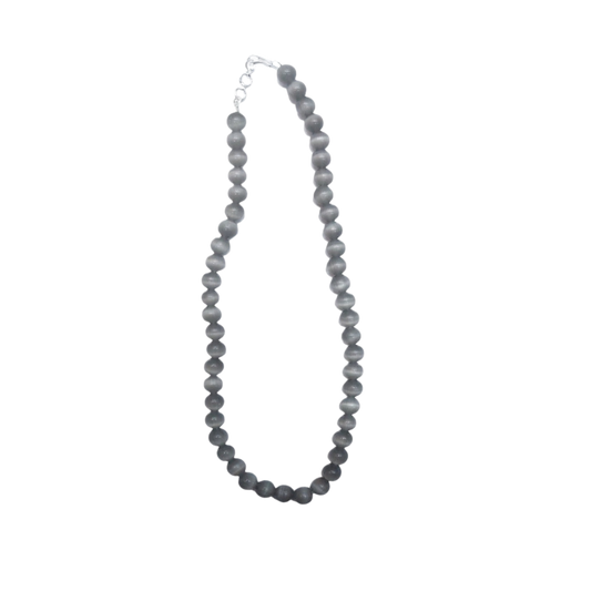 Aura Gray Selenite Mala (16 inch, Natural & Energised)