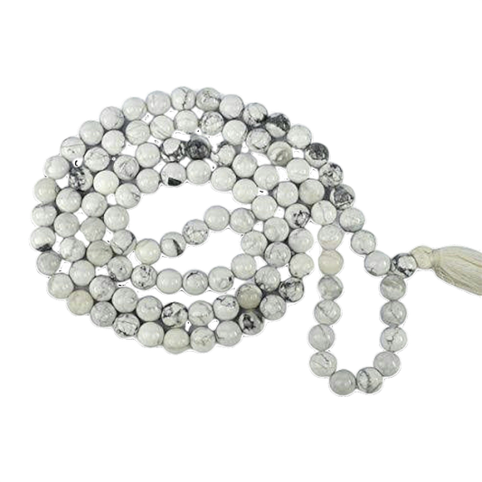Aura Howlite Jap Mala (108 Beads, Energised)