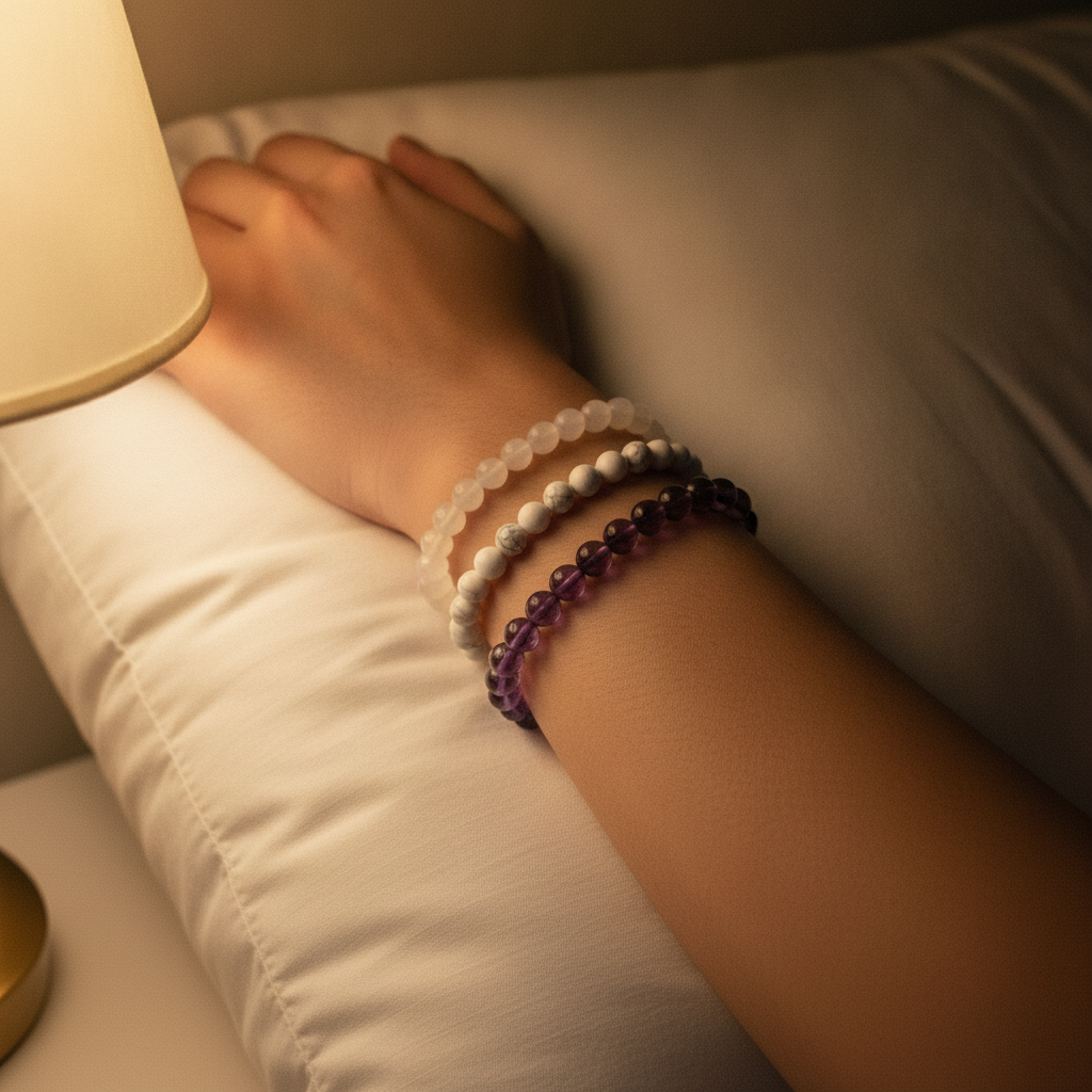 Deep Sleep Trio (Amethyst + Howlite + Moonstone)