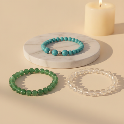 Healing Touch Trio (Turquoise + Green Aventurine + Clear Quartz)