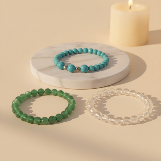 Healing Touch Trio (Turquoise + Green Aventurine + Clear Quartz)