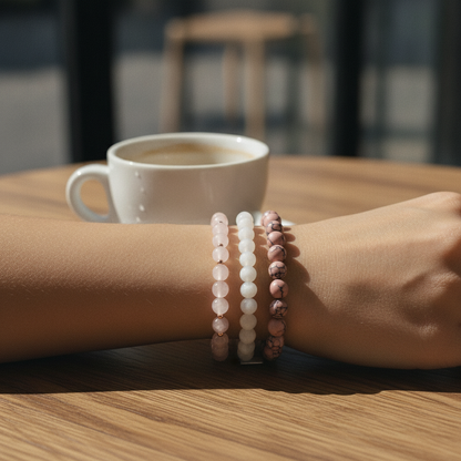 Soulmate Trio (Rose Quartz + Moonstone + Rhodonite)