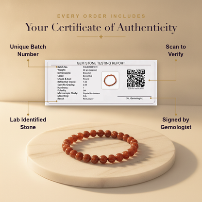 Sankalp Shakti Combo (Red Jasper + Clear Quartz Bracelet) (Lab Certified)
